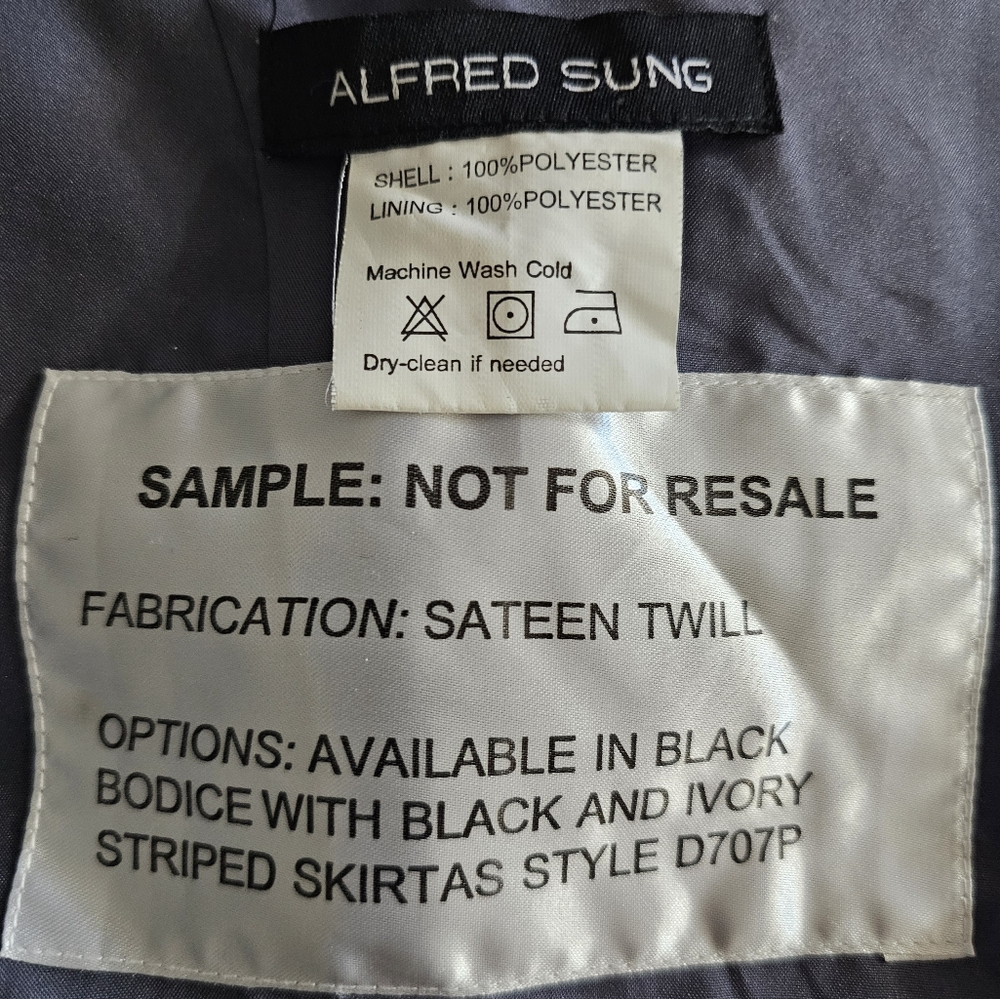 Alfred Sung Keyhole Back Satin Maxi Dress Sample 10 - Picture 7 of 10